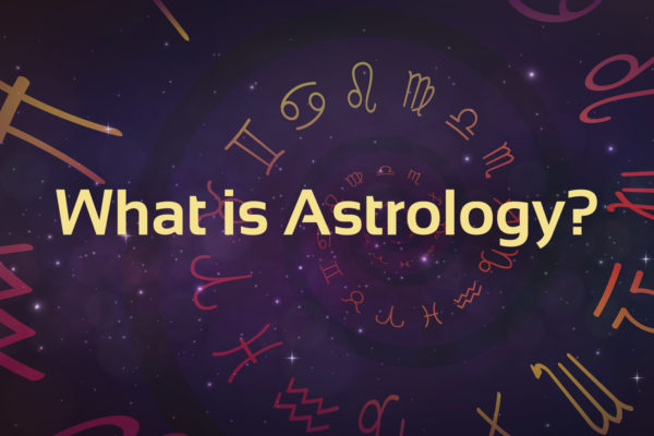 'what is astrology ' text with background of star / zodiac signs