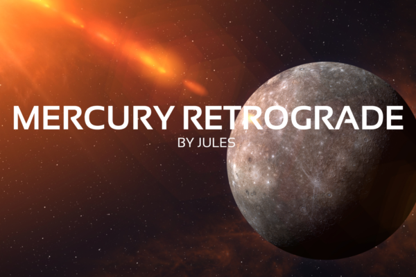 mercury retrograde by jules text with image of mercury in space