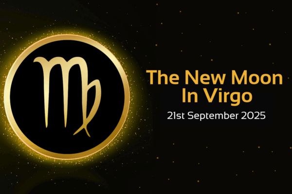 The new moon in virgo 21st september 2025 text with image of virgo star sign symbol